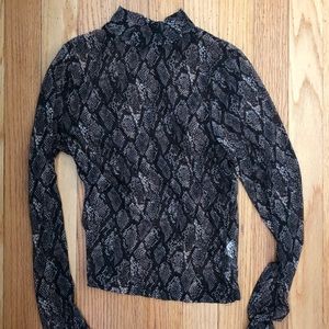 NWOT Sheer snakeskin long sleeve